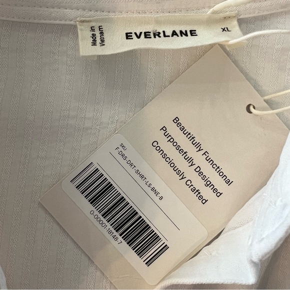 Everlane Long Sleeve Shirt Midi Dress Button Down Drawcord Pockets Lagenlook XL - Picture 14 of 16